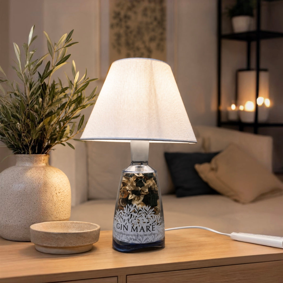 LAMPADA GIN MARE – lampada artigianale da bottiglia di gin