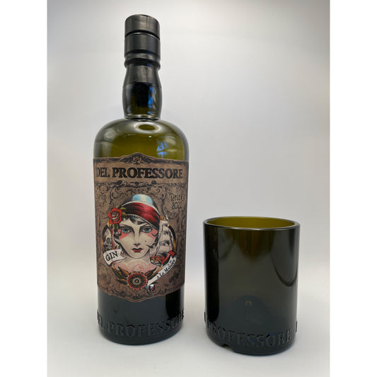 bicchiere gin del professore artigianale vetro riciclato