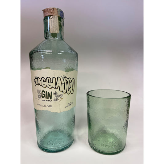 bicchiere taggiasco gin artigianale vetro riciclato verde
