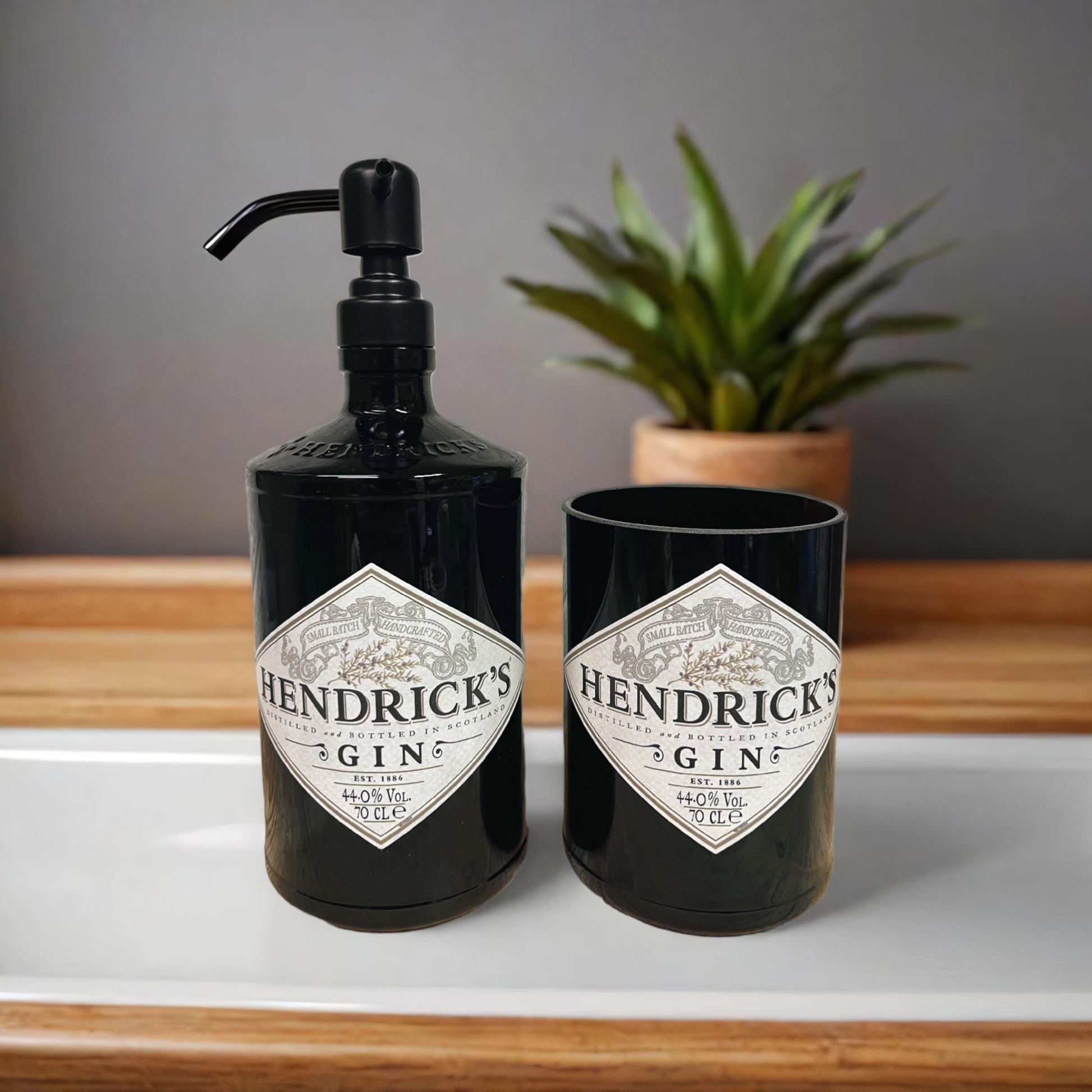 set bagno artigianale gin hendricks dispenser portasapone